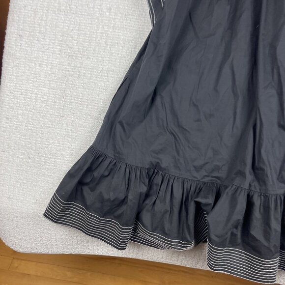 Sabina Musayev Black Ruffle Mini Dress V Neck Black / White Summer Sz S - Picture 12 of 16